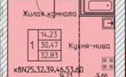 Студия 32 кв.м, "Дом на Капитана Гастелло", Капитана Гастелло 7 Студия 32 кв.м, "Дом на Капитана Гастелло", Капитана Гастелло 7